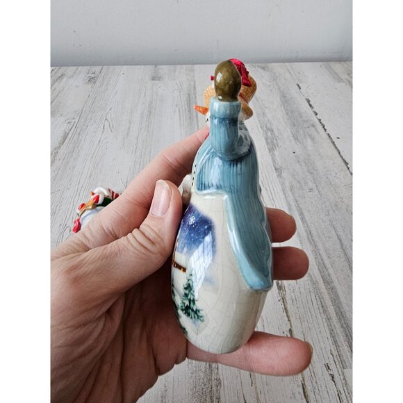 Porcelain snowman ornament set star scene Church Xmas tree‎ snowman - Picture 10 of 11